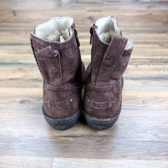 UGG Size 8 Women Neevah Brown Suede Sheepskin Lined Boots Winter 1003421 - Picture 5 of 7